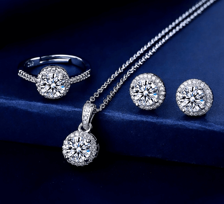 Trendy Diamond Stones Necklace Jewellery Set main image 1