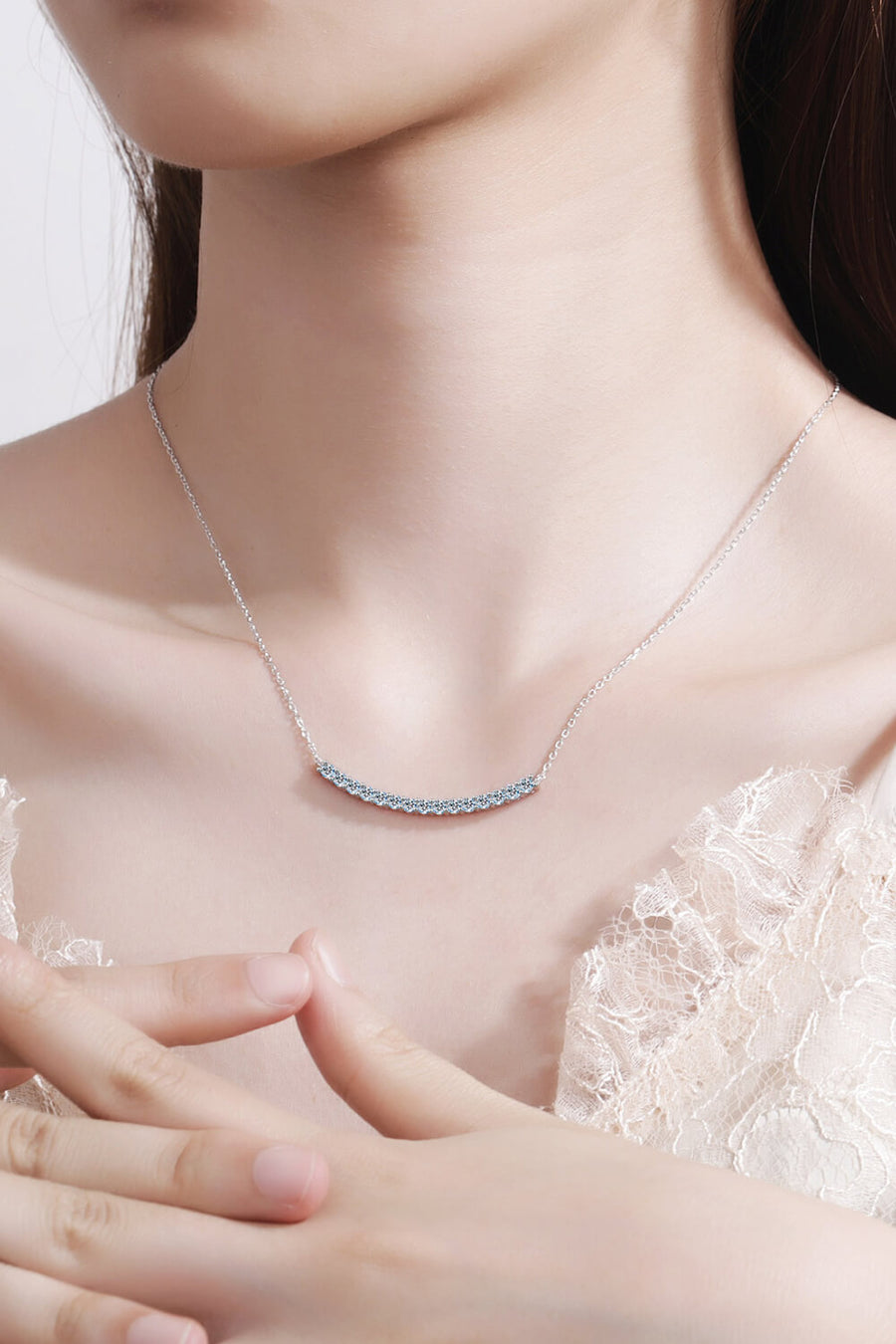 1# BEST Diamond Pendant Necklace Jewelry Gifts for Women | #1 Best Most Top Trendy Trending 0.45 Carat Diamond Curved Bar Necklace Gift for Women, Ladies | MASON New York