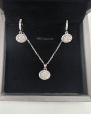 Diamond Necklace Earrings Bundle Set - Chance to Charm - 18K White Gold / Lab Grown (-$2000)