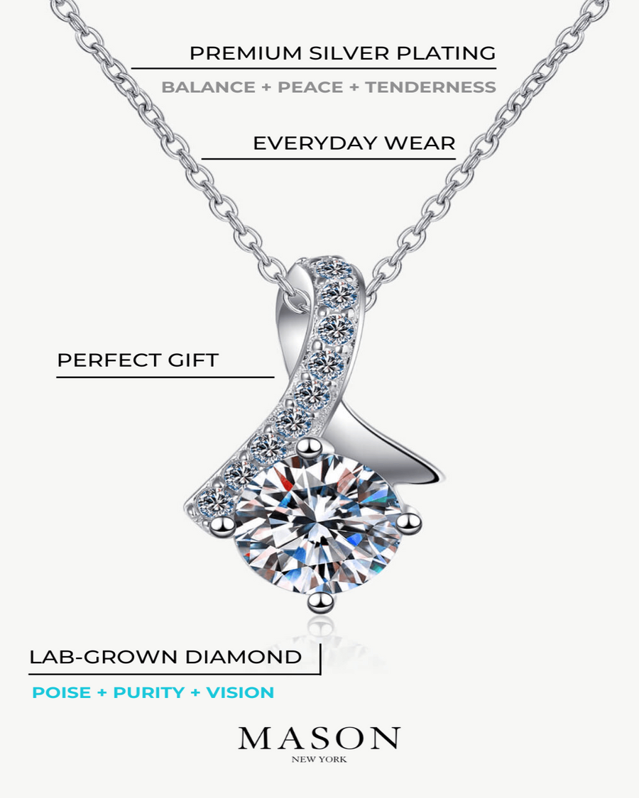 MASON New York 14K White Gold 1ct Diamond Pendant Necklace
