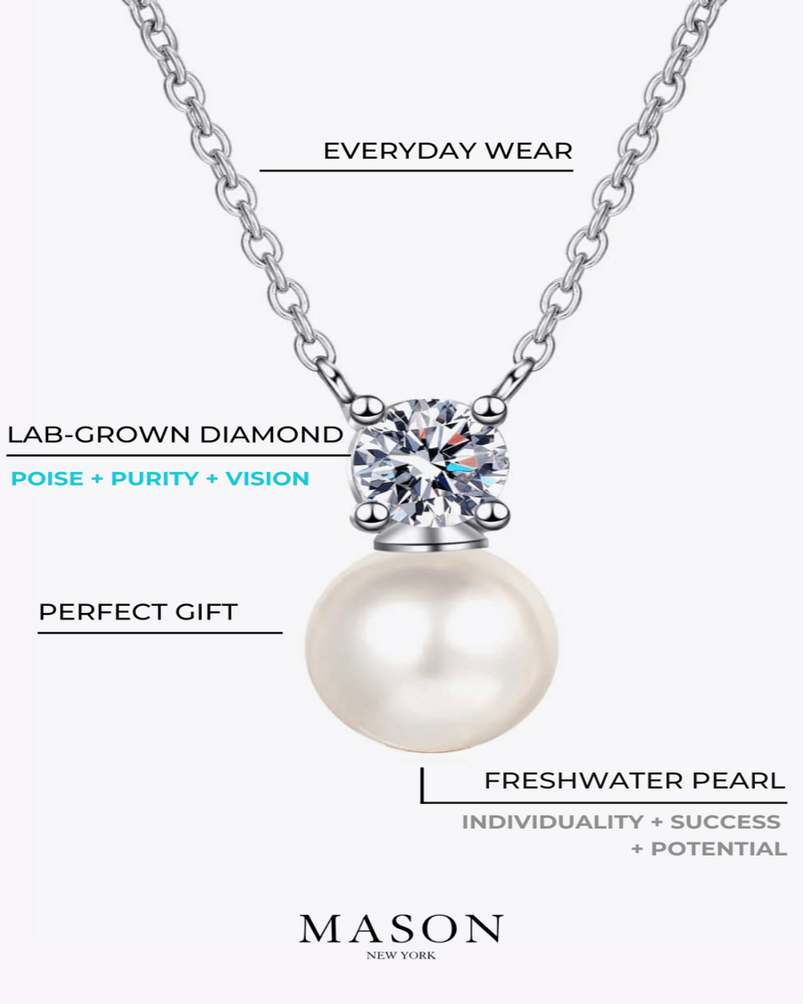 Best Pearl Pendant Necklace Gift Trends for Women | 1# BEST Diamond Pearl Pendant Necklace Jewelry Gifts for Women | #1 Best Most Top Trendy Trending 0.5 Carat Diamond Pearl Pendant Necklace for Wedding Party Holiday Jewelry Gift for Women, Ladies | MASON New York
