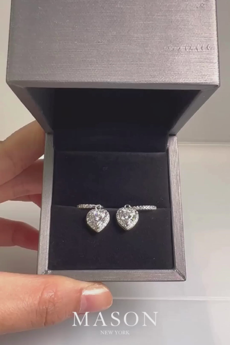 2 Carat Heart Diamond Drop Earrings