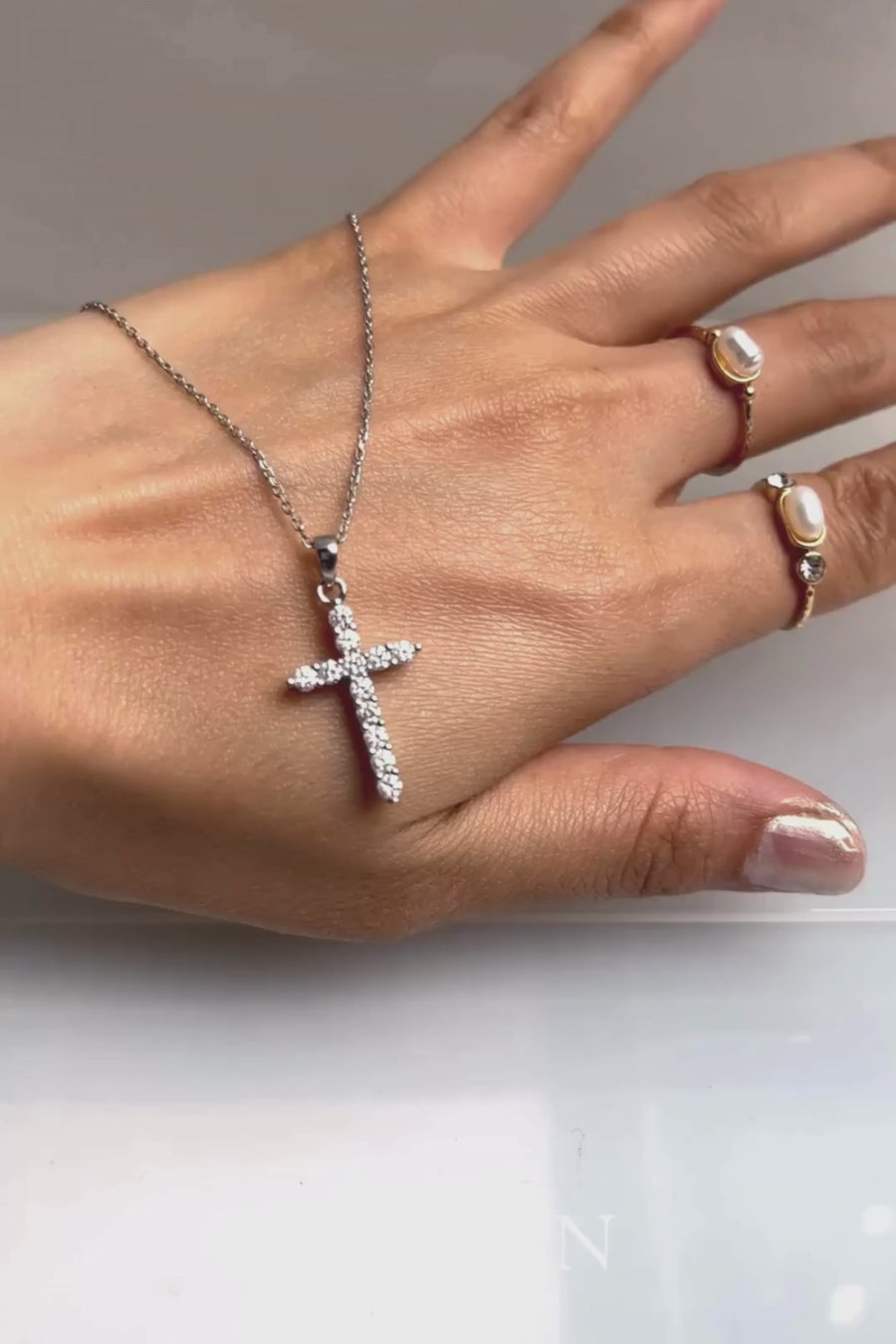0.72 Carat Diamond Cross Pendant Necklace