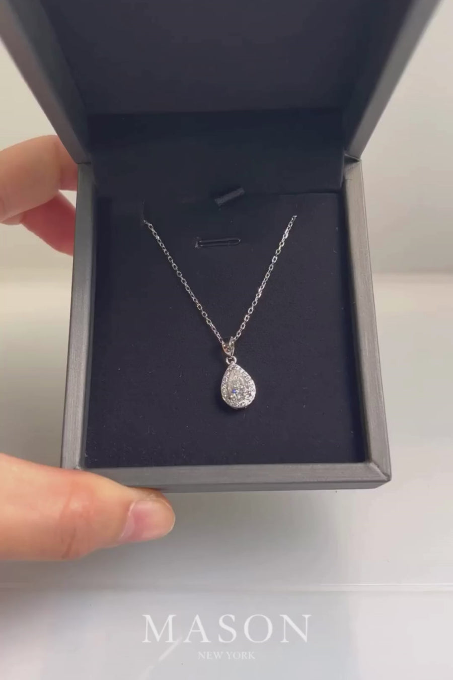 1 Carat Pear Diamond Pendant Necklace