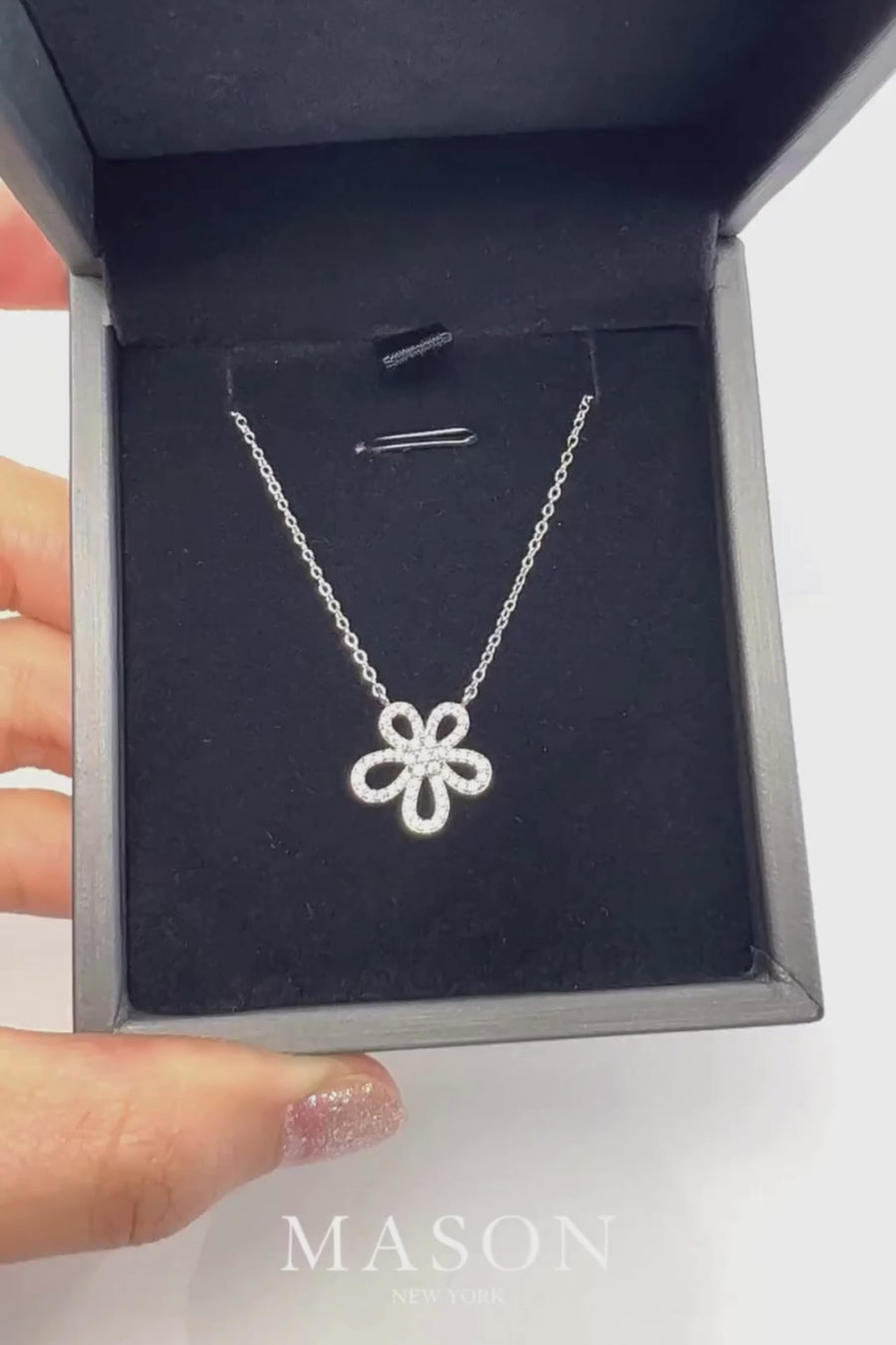 1.8 Carat Diamond Flower Pendant Necklace