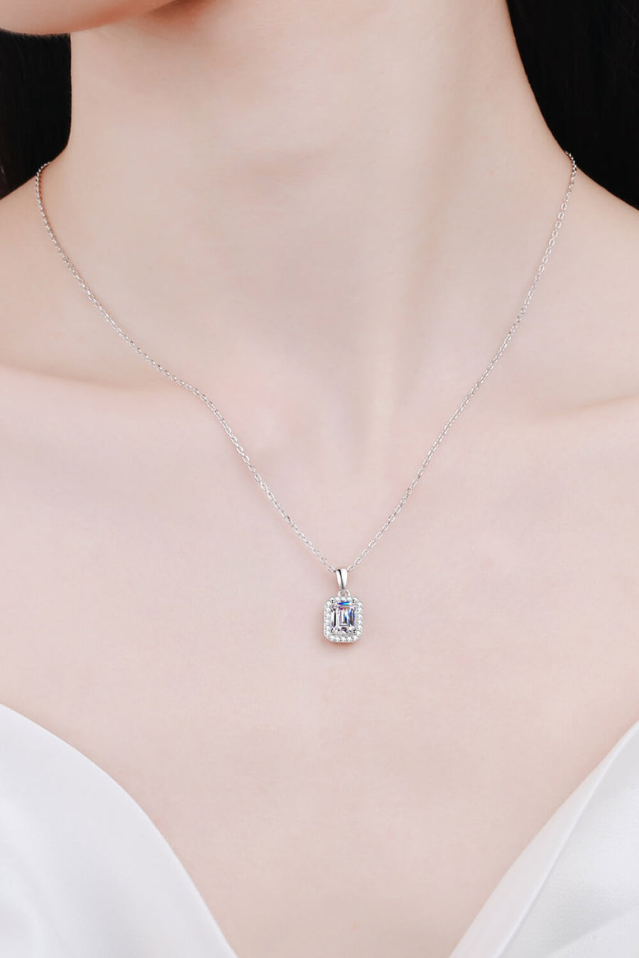 Best Diamond Necklace Jewelry Gifts for Women | 1 Carat Emerald Diamond Pendant Necklace | MASON New York