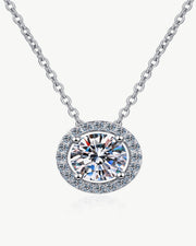 1 Carat Diamond Round Pendant Necklace - 1.0 ct. / 18K White Gold / Lab Grown (-$1000)