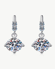 1 Carat Diamond Round Drop Earrings