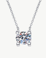 1 Carat Diamond Round Pendant Necklace - 1.0 ct. / 18K White Gold / Lab Grown (-$1000)