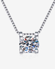 1 Carat Diamond Round Pendant Necklace - 1.0 ct. / 18K White Gold / Lab Grown (-$1000)