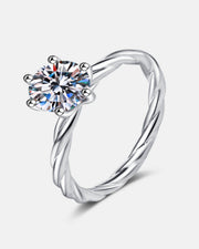 Bague ronde diamant 1 carat - 6 griffes torsadées - 4