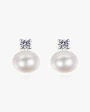 0.5 Carat Diamond Pearl Stud Earrings