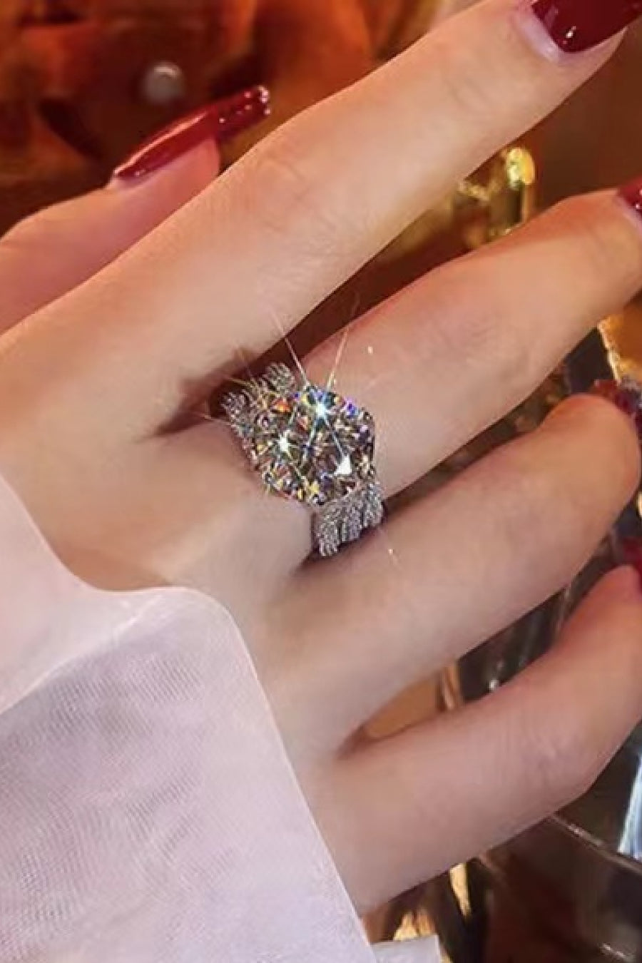 Best Diamond Ring Jewelry Gifts for Women | 3 Carat Round Diamond Three-Layer Ring | MASON New York